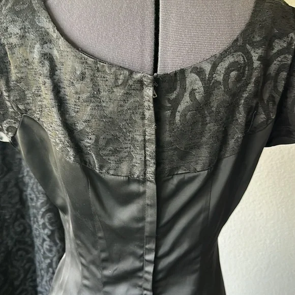 Jackie Morgan dress and coat Vintage size 2 black brocade lined Dresses